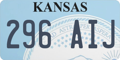 KS license plate 296AIJ