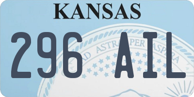 KS license plate 296AIL