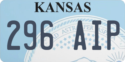 KS license plate 296AIP