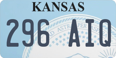 KS license plate 296AIQ