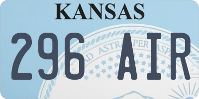 KS license plate 296AIR