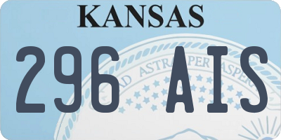 KS license plate 296AIS