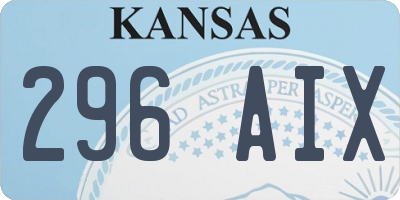 KS license plate 296AIX