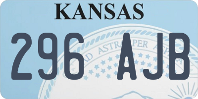 KS license plate 296AJB