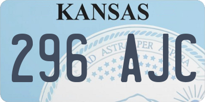 KS license plate 296AJC