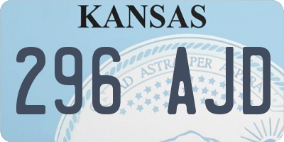 KS license plate 296AJD