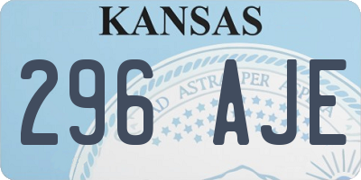 KS license plate 296AJE