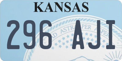 KS license plate 296AJI