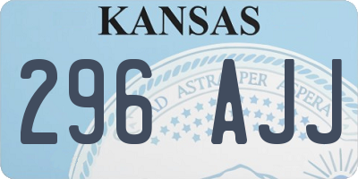 KS license plate 296AJJ