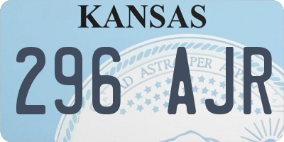 KS license plate 296AJR