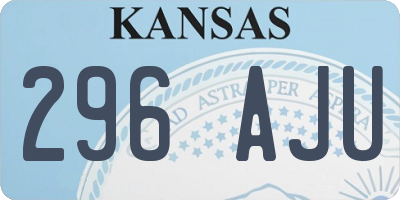 KS license plate 296AJU