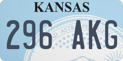 KS license plate 296AKG