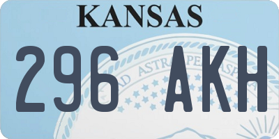 KS license plate 296AKH