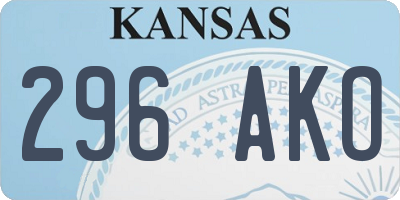 KS license plate 296AKO