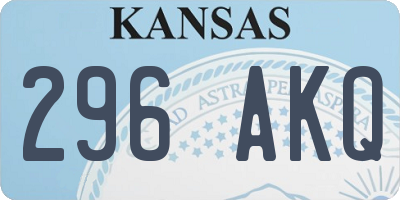 KS license plate 296AKQ