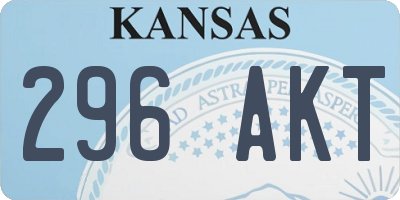 KS license plate 296AKT