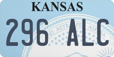 KS license plate 296ALC