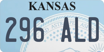KS license plate 296ALD