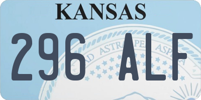 KS license plate 296ALF