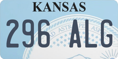 KS license plate 296ALG