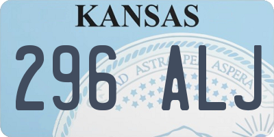 KS license plate 296ALJ