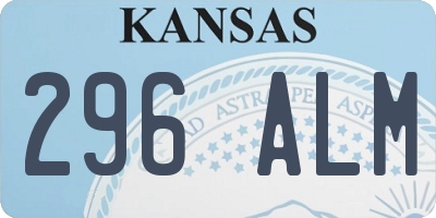 KS license plate 296ALM