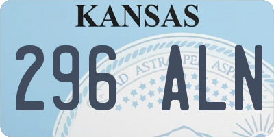 KS license plate 296ALN