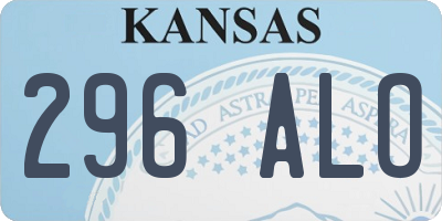 KS license plate 296ALO