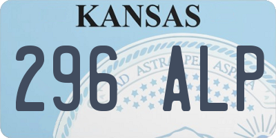 KS license plate 296ALP