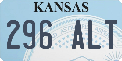 KS license plate 296ALT