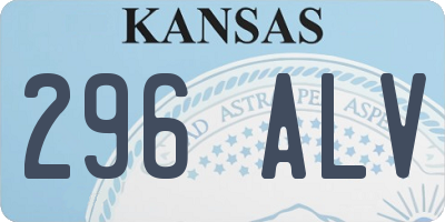 KS license plate 296ALV