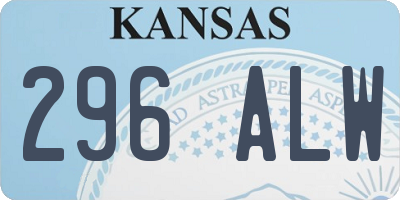 KS license plate 296ALW