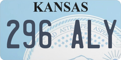 KS license plate 296ALY
