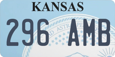 KS license plate 296AMB