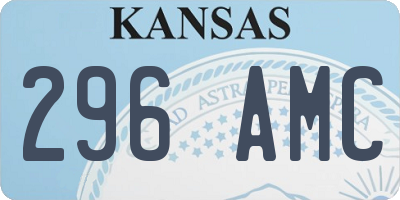 KS license plate 296AMC
