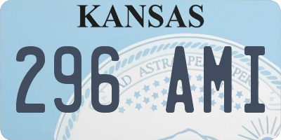 KS license plate 296AMI
