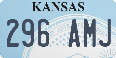 KS license plate 296AMJ
