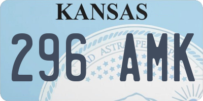 KS license plate 296AMK