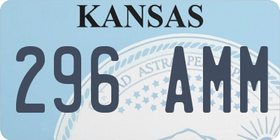 KS license plate 296AMM