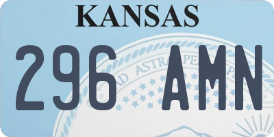 KS license plate 296AMN