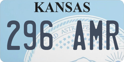 KS license plate 296AMR