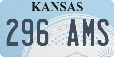 KS license plate 296AMS