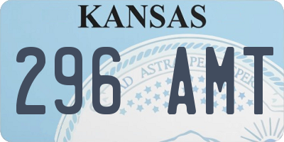 KS license plate 296AMT