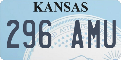 KS license plate 296AMU
