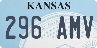 KS license plate 296AMV