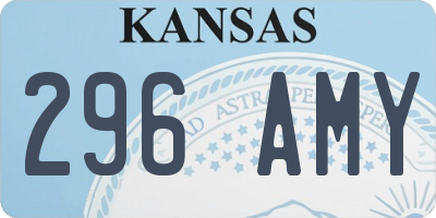 KS license plate 296AMY