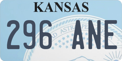 KS license plate 296ANE