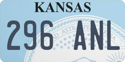 KS license plate 296ANL