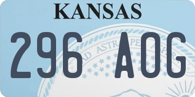 KS license plate 296AOG