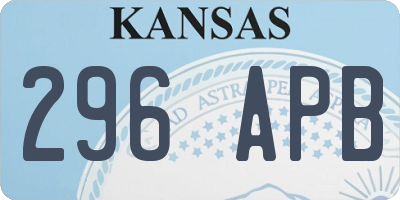 KS license plate 296APB